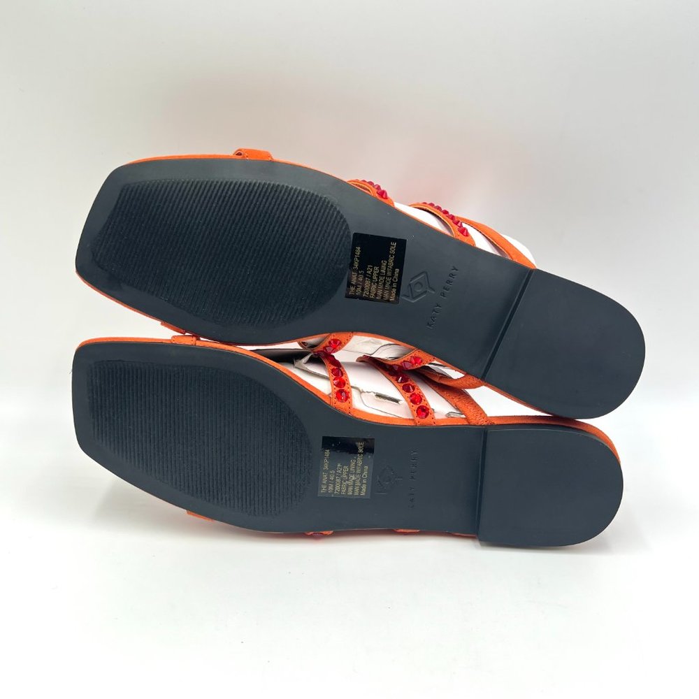 Katy Perry Size 10 The Anat‎ Orange Jeweled Eye Slip On Slides Sandals Shoes - Picture 10 of 13